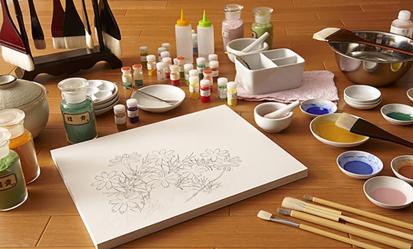 Amazon | ナカガワ胡粉 日本画用絵具 日本画体験キット 雪椿編